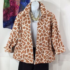 Bob Mackie wearable art zip front jacket L